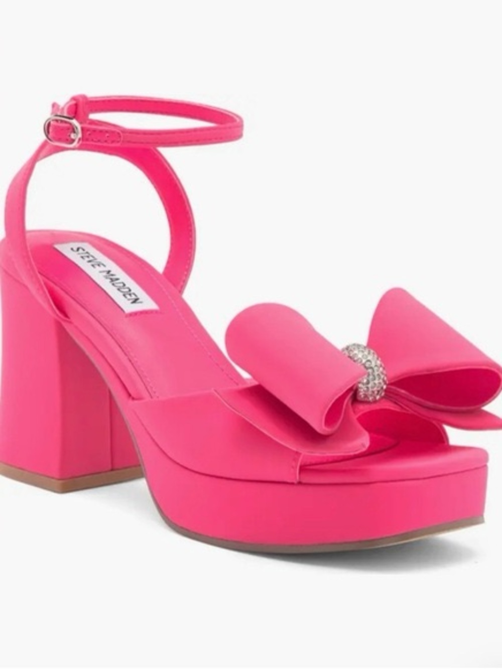 Steve Madden Aerin Pink Bow Platform Sandals NWT